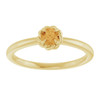 14K Yellow Natural Citrine Solitaire Rope Ring