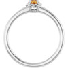 Platinum Natural Citrine Solitaire Rope Ring