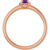 14KT Rose Gold Natural Amethyst Solitaire Rope Ring
