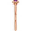 14KT Rose Gold Natural Amethyst Solitaire Rope Ring