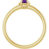 14KT Yellow Gold Natural Amethyst Gem set in Solitaire Rope Ring