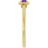 14KT Yellow Gold Natural Amethyst Gem set in Solitaire Rope Ring