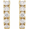 14 Karat Yellow Gold 1 1/2 CTW Lab-Grown Diamond Hoop Earrings