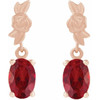 14 Karat Rose Gold 7x5 mm Lab-Grown Red Ruby Earrings