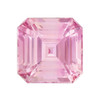 2.09 Ct. Baby Pink Colored Sapphire Stone,  Asscher Cut, 6.6 mm