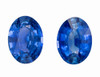 Pair of 2.53ct Rich Blue Sapphire Gems in Oval Cut, 7.9 x 5.9 mm