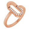 14K Rose 1/10 CTW Natural Diamond Paperclip-Style Ring 