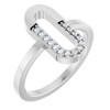 Platinum 1/10 CTW Natural Diamond Paperclip-Style Ring 