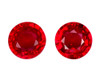 1.36 Carat Pair of Rubies Ruby Round 5.2 mm