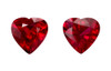 1.52 Ct. Fine Rare Ruby Pair of Gemstones in Heart Cut, 6 x 6 mm