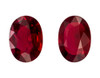 1.54 Carat Loose Vivid Color Ruby Pair of Gems in Oval Cut, 6.9 x 5 mm