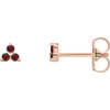 14 Karat Rose Gold Natural Mozambique Three Stone Earrings |$345