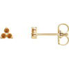 14 Karat Yellow Gold Natural Citrine Three Stone Earrings