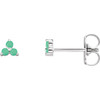 Platinum Natural Chrysoprase Three Stone Earrings |$430