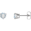 14K White Natural Blue Sheen Moonstone Earrings