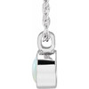 14 Karat White Gold Natural White Opal Bezel-Set 16-18" Necklace