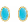 14K Yellow Natural Turquoise Earrings