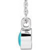 Platinum Natural Turquoise Bezel-Set 16-18" Necklace