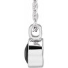 14K White Natural Black Onyx Bezel-Set 16-18" Necklace