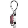 Sterling Silver Natural Rhodolite Garnet & .04 CTW Natural Diamond Halo-Style Pendant