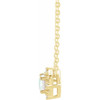 14K Yellow Lab-Grown White Opal & .04 CTW Natural Diamond Halo-Style 18" Necklace