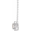 14K White Lab-Grown White Sapphire & .04 CTW Natural Diamond Halo-Style 18" Necklace