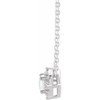 Sterling Silver Lab-Grown White Opal & .04 CTW Natural Diamond Halo-Style 18" Necklace