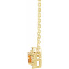 14K Yellow Natural Citrine & .04 CTW Natural Diamond Halo-Style 18" Necklace