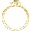 14K Yellow Natural Peridot & .04 CTW Natural Diamond Halo-Style Ring