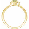 14K Yellow Natural Peridot & .04 CTW Natural Diamond Halo-Style Ring