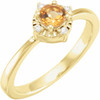 14K Yellow Natural Citrine & .04 CTW Natural Diamond Halo-Style Ring