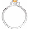 14K White Natural Citrine & .04 CTW Natural Diamond Halo-Style Ring