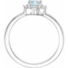 14K White Natural Sky Blue Topaz & .04 CTW Natural Diamond Halo-Style Ring