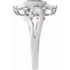 14K White Natural Amethyst & 1/2 CTW Natural Diamond Celestial Ring