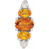 Platinum Natural Yellow Multi-Gemstone Bar Pendant | $1,377
