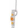 14 Karat White Gold Natural Yellow Multi-Gemstone Bar 16-18" Necklace