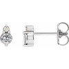 Sterling Silver Natural White Sapphire & .03 Natural Diamond Earrings
