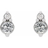 Sterling Silver Natural White Sapphire & .03 Natural Diamond Earrings