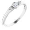 14K White .07 CTW Natural Diamond Stackable Ring