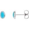 14 Karat White Gold Natural Turquoise Earrings.