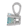 14K White 4 mm Natural Aquamarine Pendant