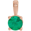 14K Rose 4 mm Natural Emerald Pendant