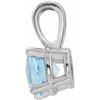 Platinum 5 mm Natural Aquamarine Pendant