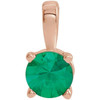 14K Rose 5 mm Lab-Grown Emerald Pendant