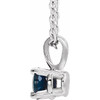 Platinum 5 mm Natural Blue Sapphire Pendant