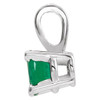 14K White 6 mm Lab-Grown Emerald Pendant