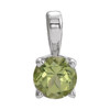 Platinum 6 mm Natural Peridot Pendant