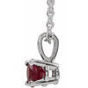 14 Karat White Gold 3 mm Natural Ruby 16-18" Necklace