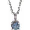 Platinum 3 mm Lab-Grown Alexandrite 16-18" Necklace