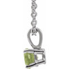 14K White 3 mm Natural Peridot 16-18" Necklace